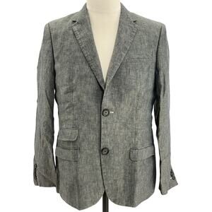 Penguin Munsingwear Gray Linen Sport Coat Blazer Mens 40R Jacket